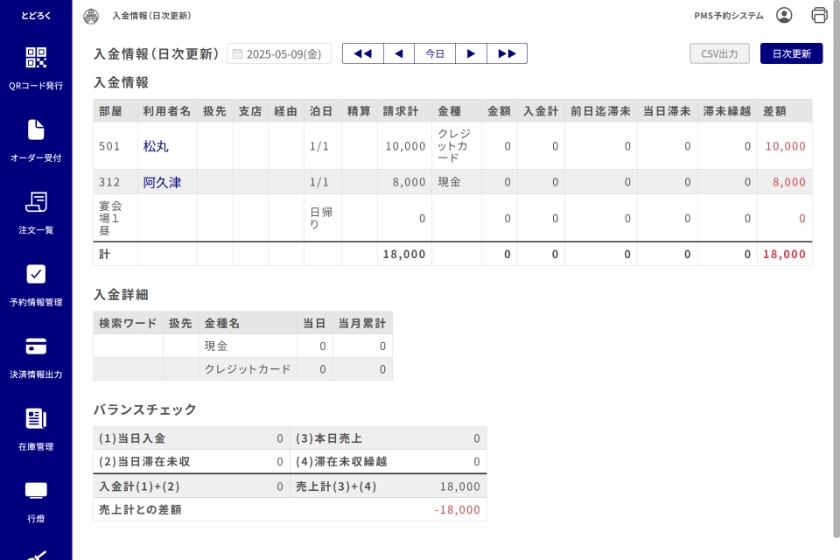 入金管理売上分析